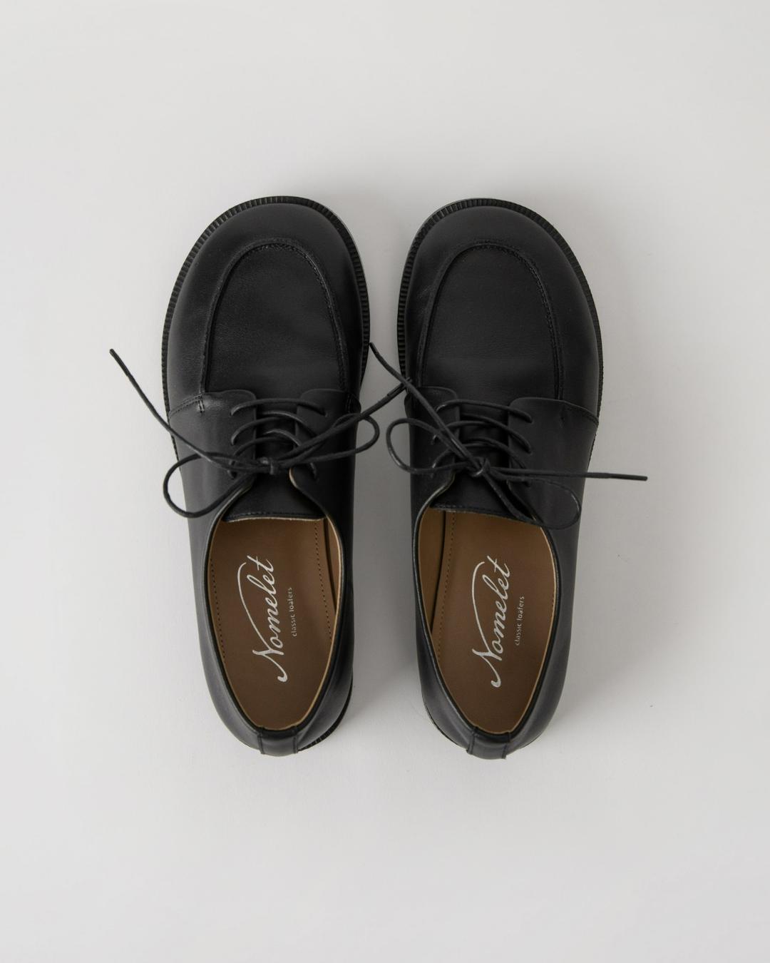 Ette 에테 레이스업 로퍼 (Leather ver.) - black