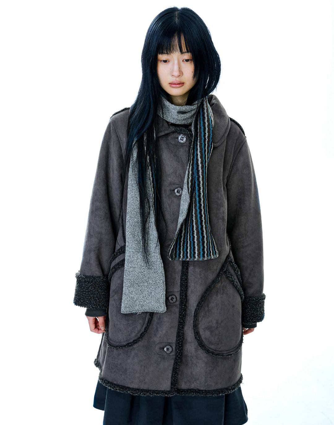 Double Knit Muffler (Grey)