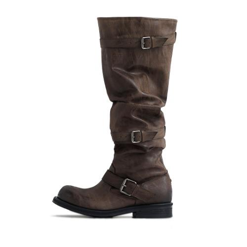 [Pre-order] Knee- High Slouch Boots "Washed Brown\"