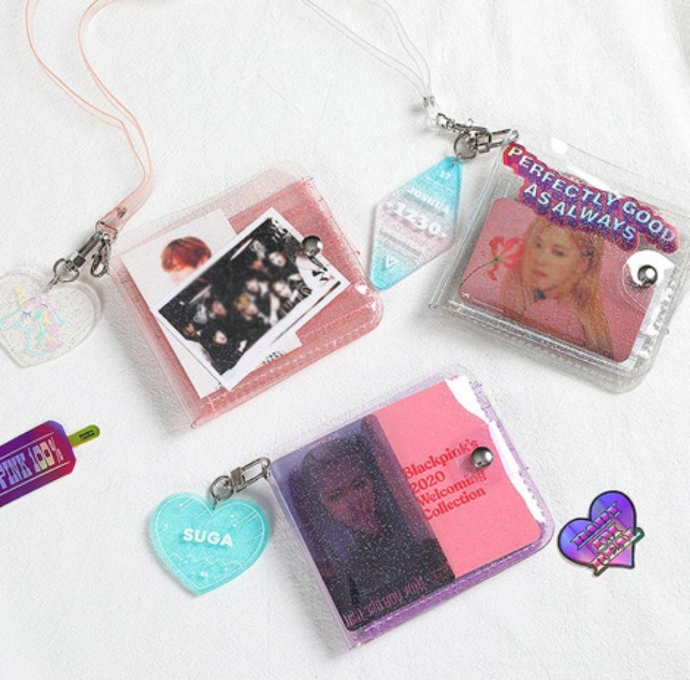 프롬아떼 카드지갑 글리터 목걸이 버스 학생증 다꾸 반짝이 포카 꾸미기 홀더 키링