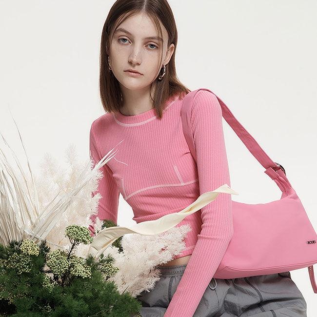 SLIM FIT STITCH JERSEY TOP_PINK (KYOR1RLR02W)