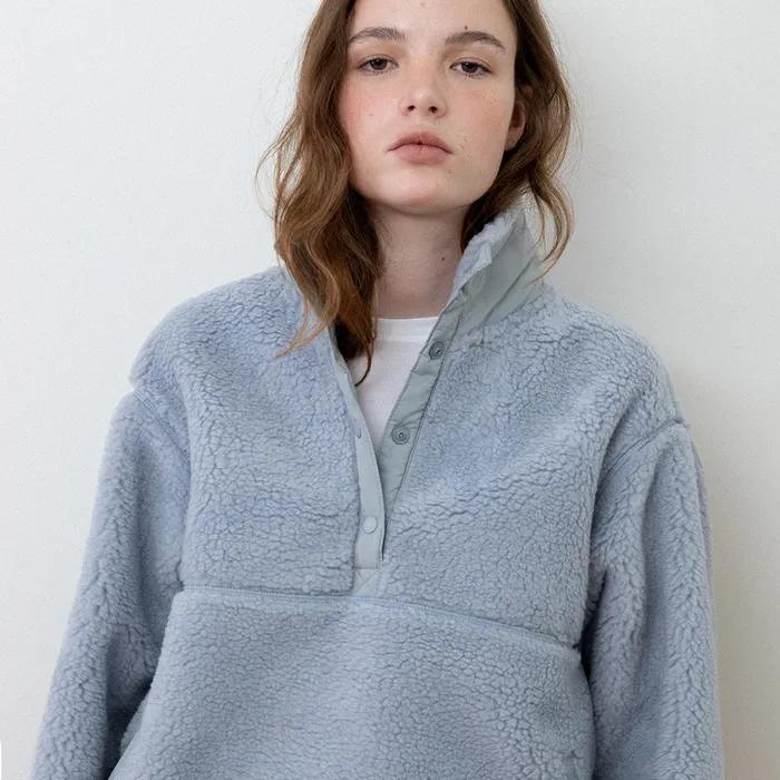 [12/12 예약배송] Hugo wool fleece anorak_sky blue