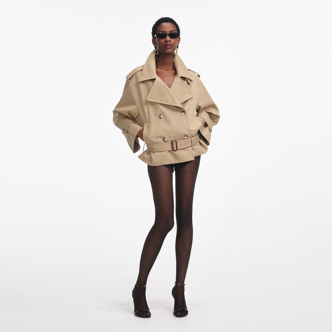 Beige Trench Jacket - UK 4