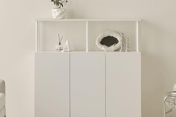 [리퍼] 데미안 E0 2단 거실 주방 틈새수납장 1200 (수납선반 선택)