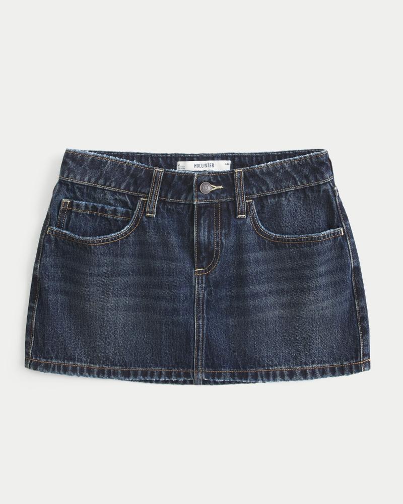 Curvy Low-Rise Denim Mini Skort