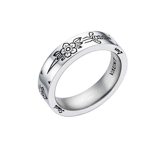 Dagger & Flower Oldschool Ring