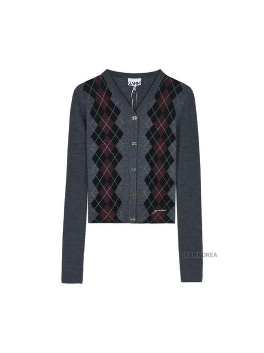 [가니] FW25 여성 아가일 가디건 K2284 523