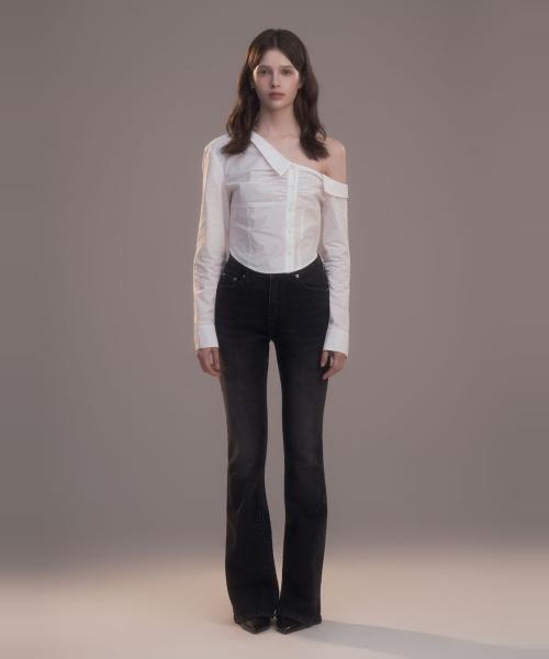 Thea Boot-Cut Denim - Dark Grey