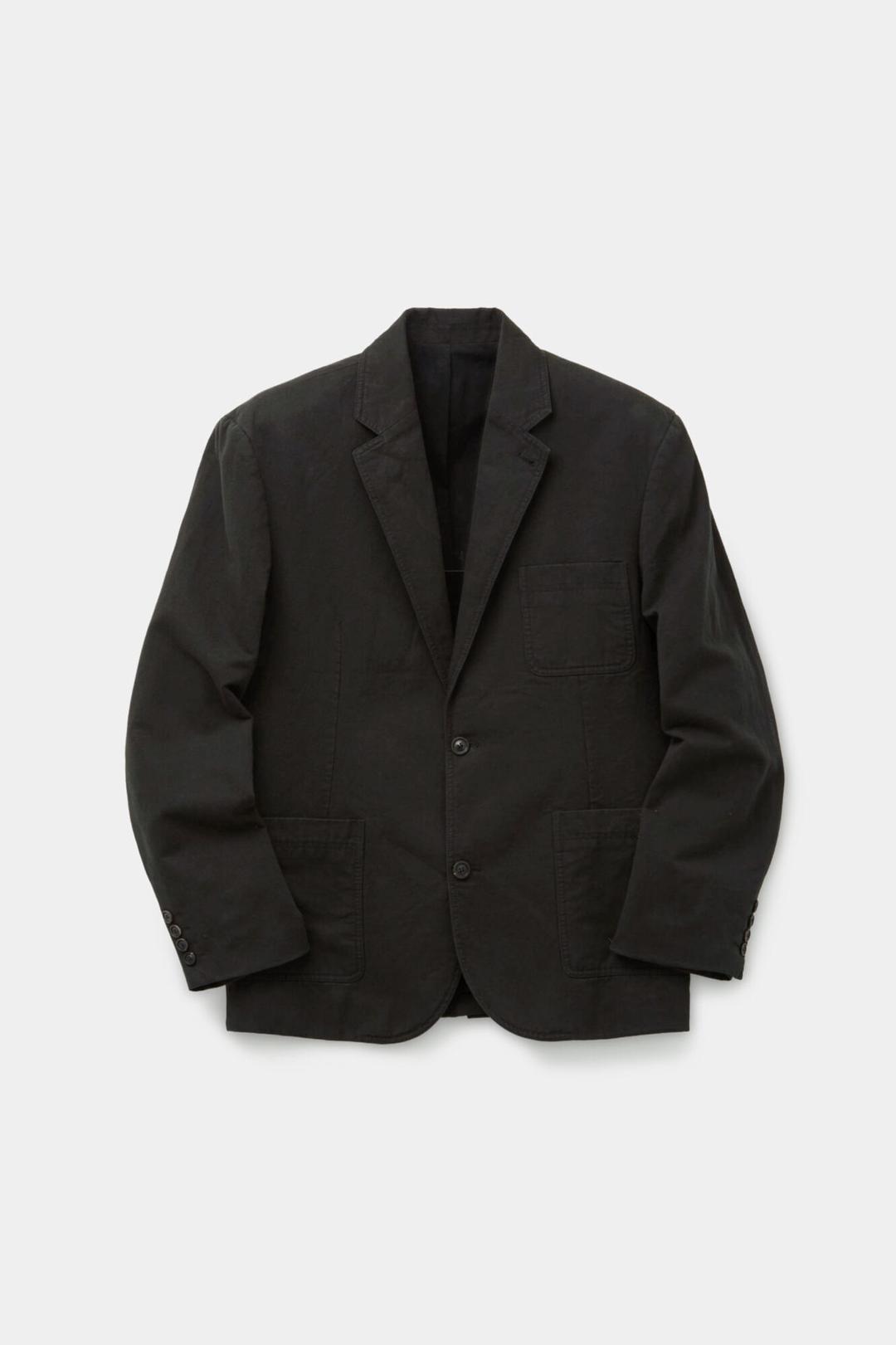 워시드 린넨 블렌드 투 버튼 블레이저 (블랙)