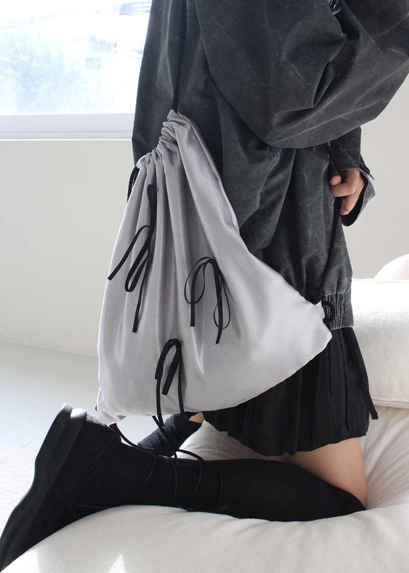 GLOSSY RIBBON GYMSACK (2color)