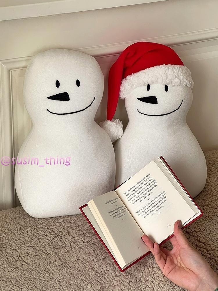 수심 New Year Snowman 눈사람 인형 인테리어 소품 베개 스노우맨 겨울 연말
