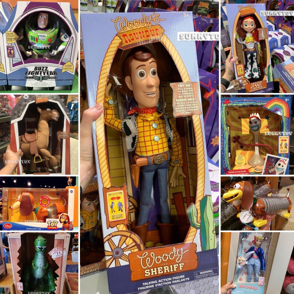 디즈니 토이스토리 말하는 인형 버즈 우디 제시 포키 보핍 렉스 불스아이 라이트업 슬링키 토킹 피규어