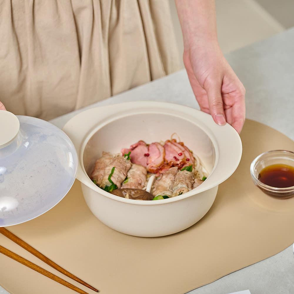 퍼기 전자레인지 실리콘 이중 스팀 촉촉찜기 아이보리