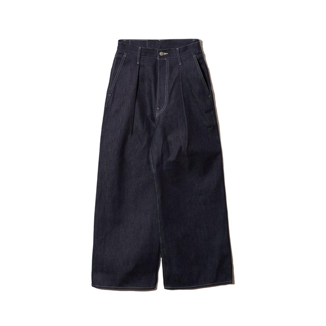 SELVAGE DENIM TWO TUCK WIDE PANTS (RIGID)