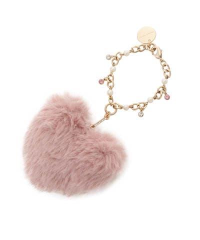 ハートファーバッグチャーム