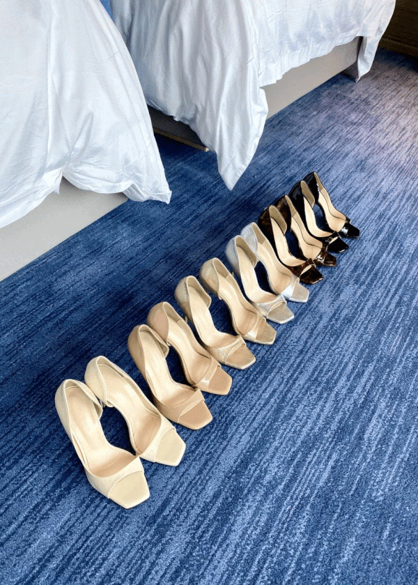 (MANON LABEL) Martha Square Open Toed Heel (6color)