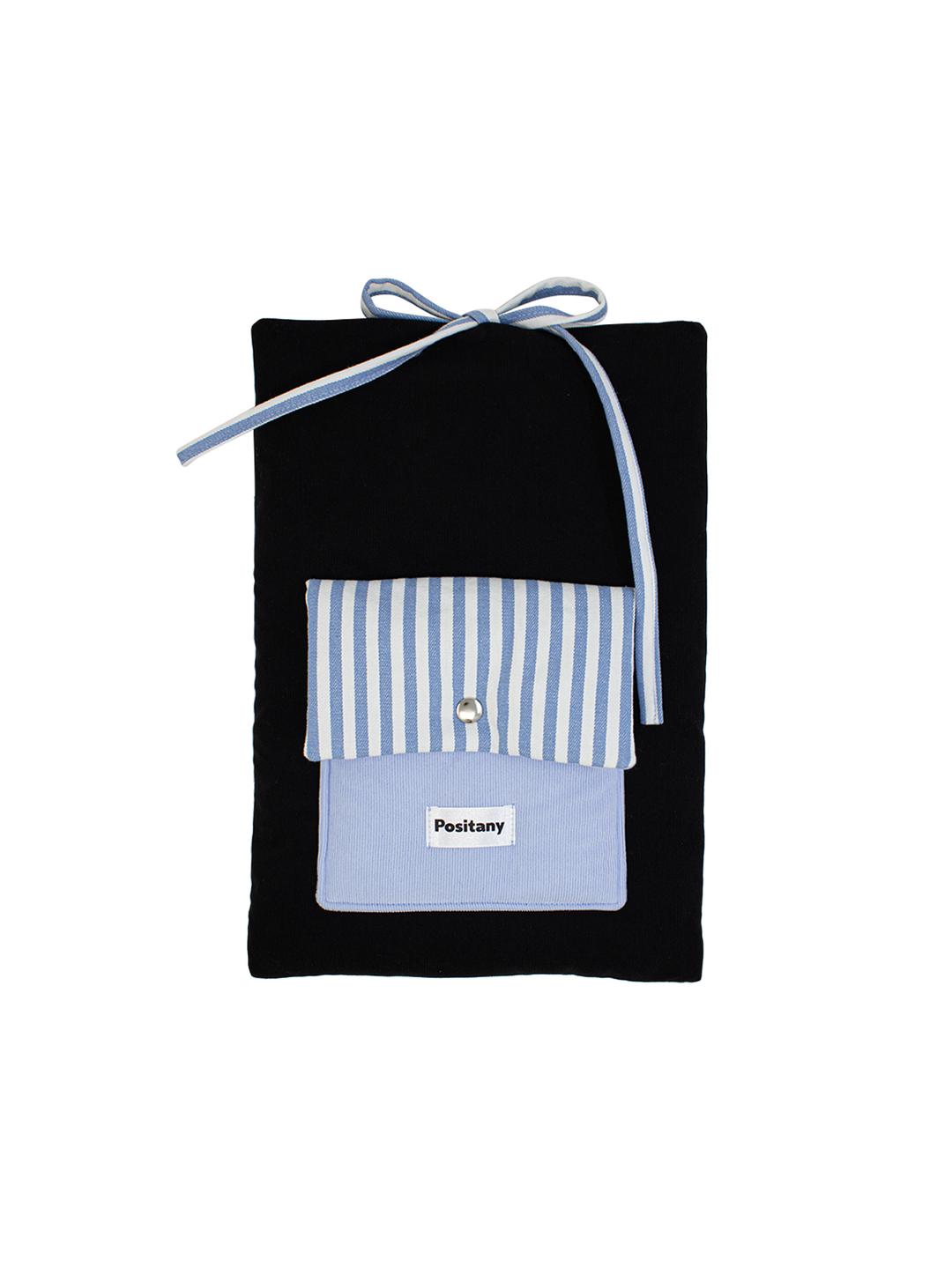 Ribbon tie pouch (BLACK)