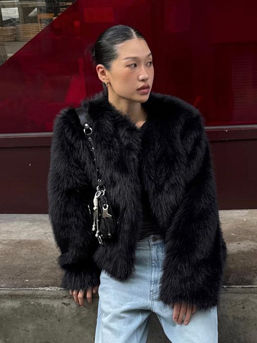 [단독]AMELIA FUR JACKET - BLACK