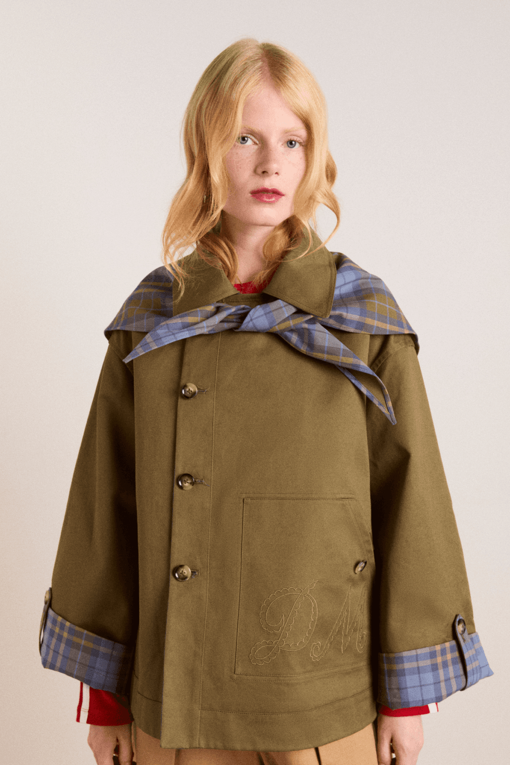 pre-order reversible jerry crop trench coat - olive