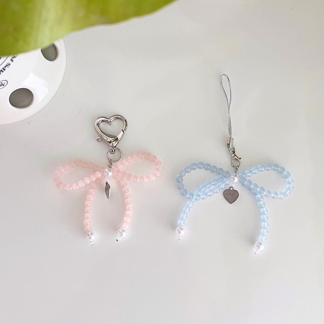 로브제 리본 비즈 키링