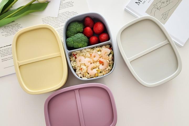 실리콘 도시락통 2칸 4colors