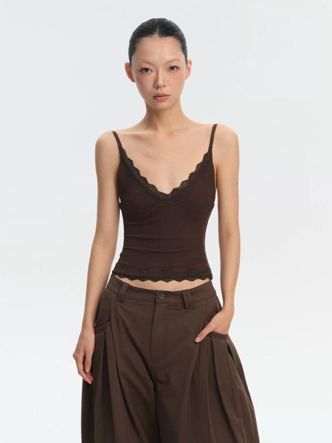 LINY LIBERTY Deep V-Neck Crop Camisole
