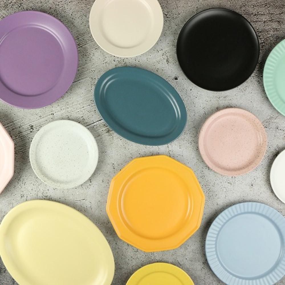 카페 무광 디저트 타원접시 원형접시 디저트 플레이트