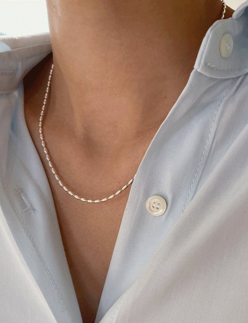 [925 silver] Egg Ball Chain Necklace