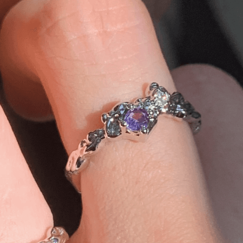 [스토어찜 > 기재된 가격에서 10% 할인쿠폰 바로 사용 가능♡] 와이알유디 퍼플웨이브 레이어드링 (진보라) _ 1개를 사도 무료배송♡