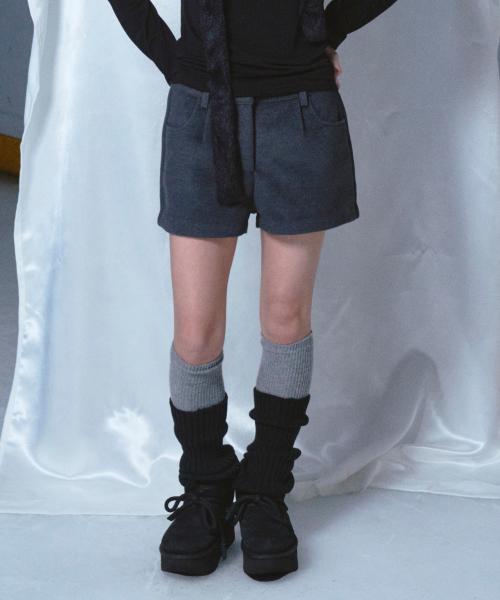 Micro Wool Shorts Charcoal