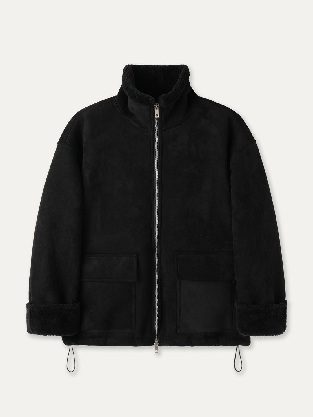 Snow Fake Suede Mustang Jacket_Black