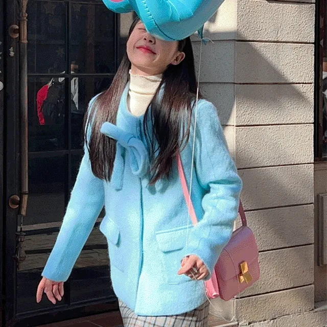 [증정]새해쿠폰 러블리 사랑스러운 신상 귀여운 발레코어 리본 자켓