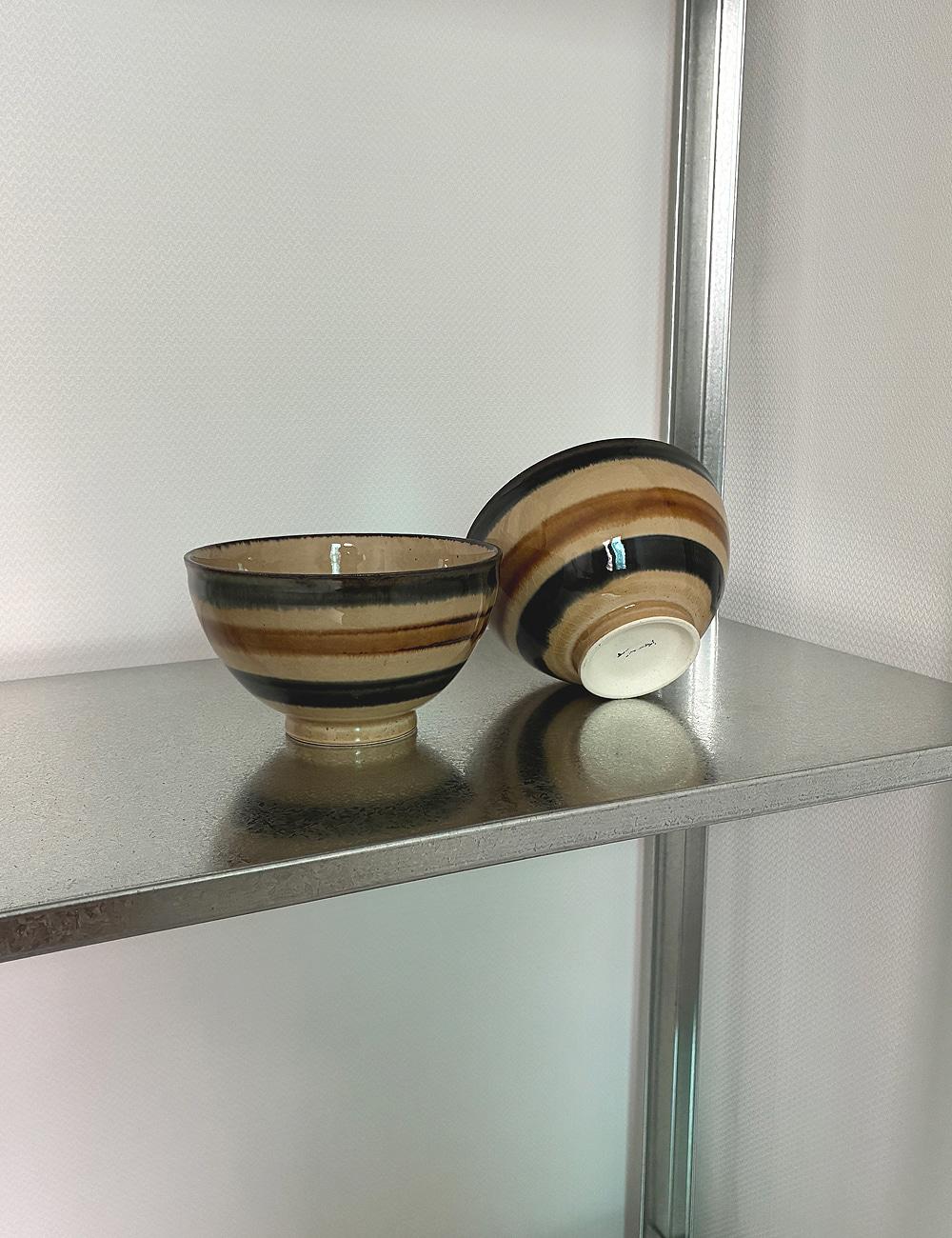beige and khaki line mini bowl