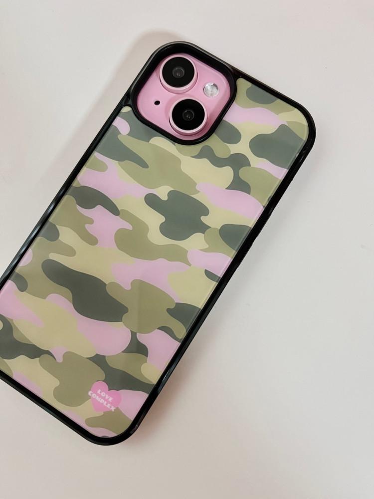 khaki pink camo glass bumper phone case iphone11