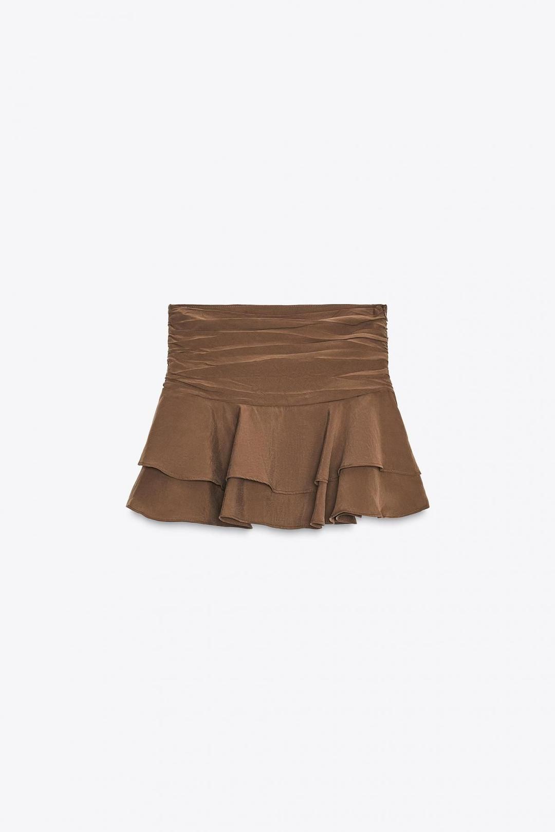 스페인샵 자라 프릴 스커트 팬츠 4764/500 CHOCOLATE BROWN