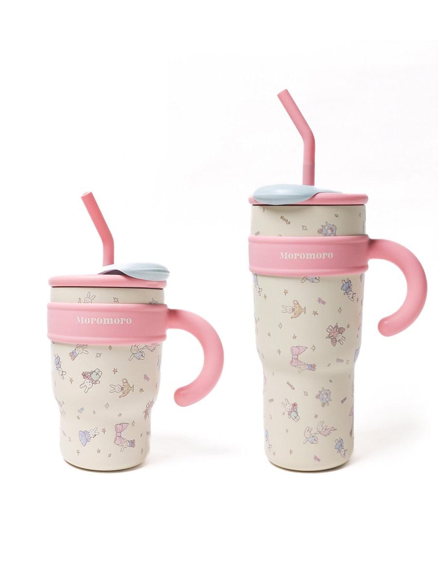 MOROMORO2 Cute Rabbit Printed Dual-Drink Insulated Cup (2Ver)