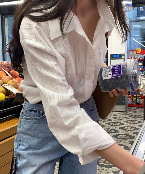 미뉴에트 Dellvy lace shirts (화이트)(지연/7-8일이상소요)