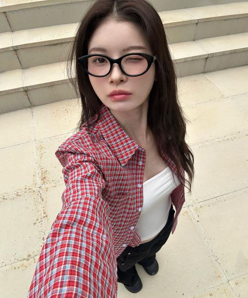 (우먼) 슬림핏 셔츠_레드