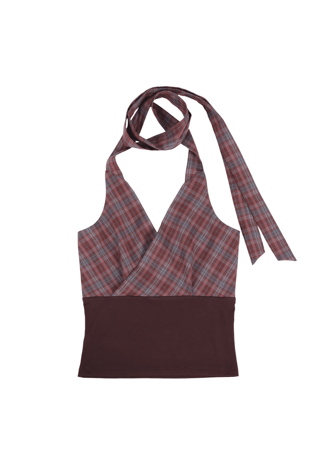 [DARLING YOU ARE BAD] ROSY CHECK HALTER TOP - TOP / ONE SIZE