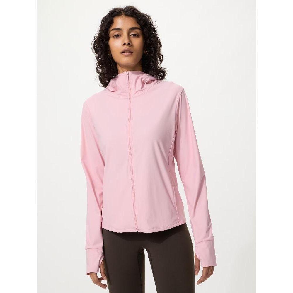 유니클로 여성 여자 울트라 스트레치 에어리듬 UV컷 풀 집업 파카 483281 후드 핑크