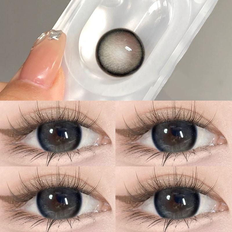 Night Eyes Schwarz Grau 14.5mm Kontaktlinsen(Tragbar für 6 Monate)