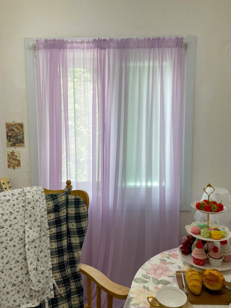 adorable lavender curtain 연보라 빈티지 커튼 쉬폰 라벤더 포인트