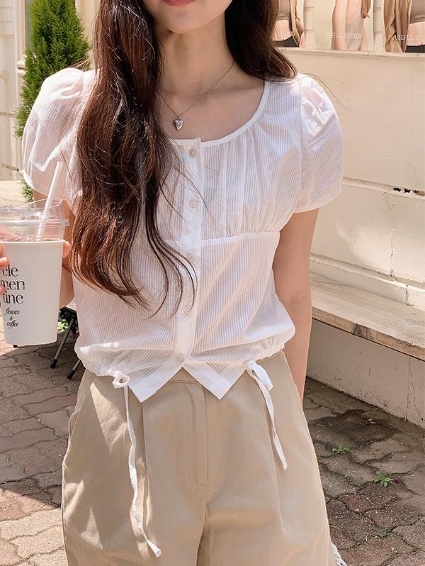 쇼퍼랜드 [주문폭주][베스트재진행]썸머 블루밍 반팔 블라우스 (2color)