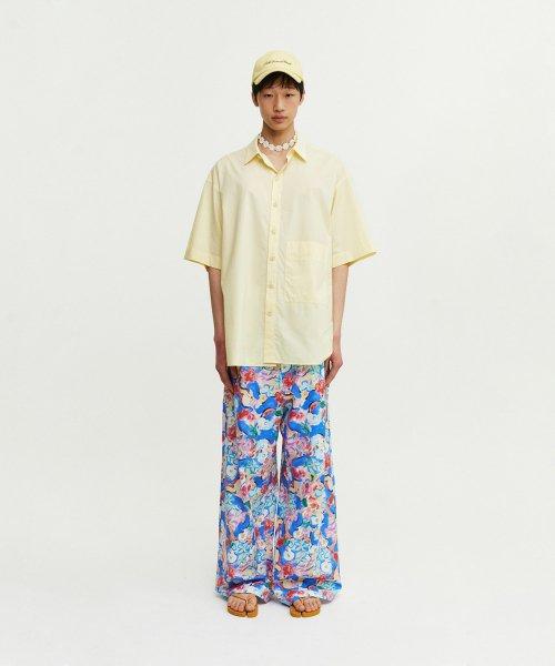 옐로우 하와이안 반팔 셔츠