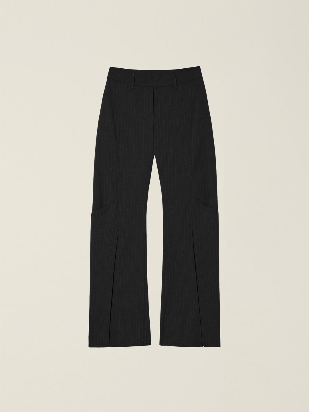 WOMENS STRIPE BOOTCUT PANTS BLACK (STRIPE)