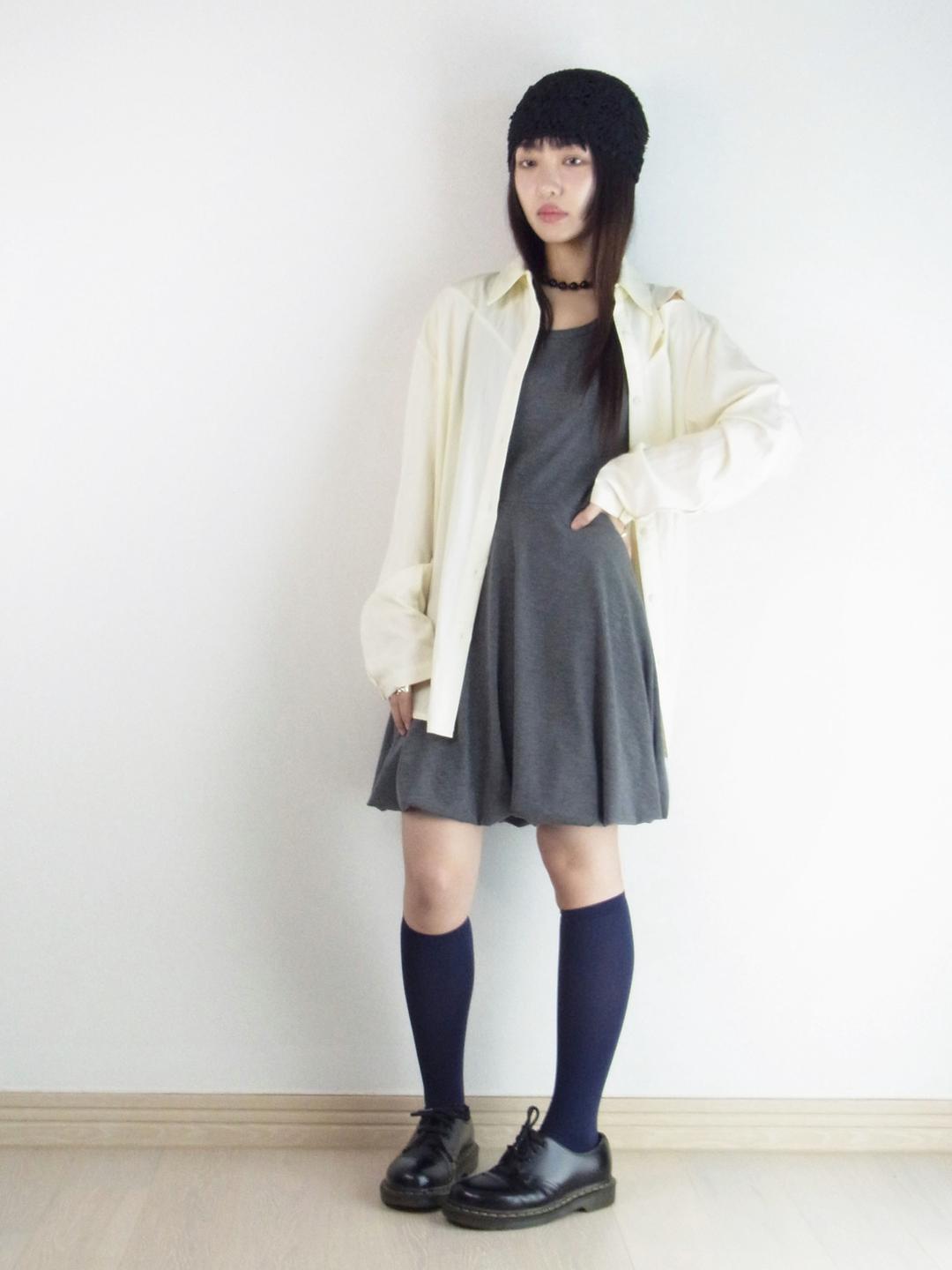 벌룬 레이어드 미니 원피스