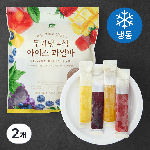 자연원 4색 아이스 과일바 24개입 (냉동), 18ml, 24개 - 기타 디저트 | 쿠팡