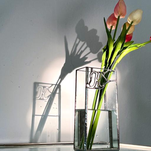 스테인드글라스화병 이니셜 꽃병 화병