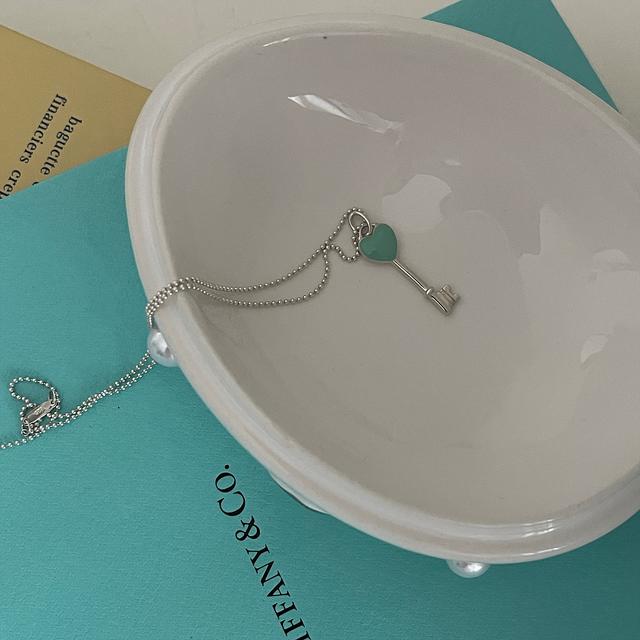 TIFFANY&CO tiffany blue heart key 925 silver necklace