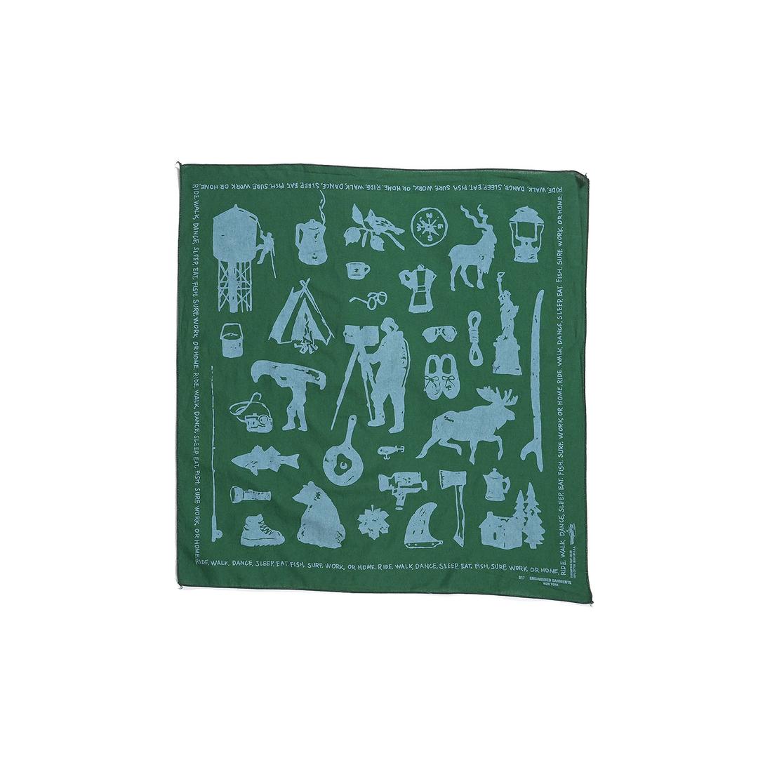 [Engineered Garments] ﻿Printed Bandana - Outdoor Green